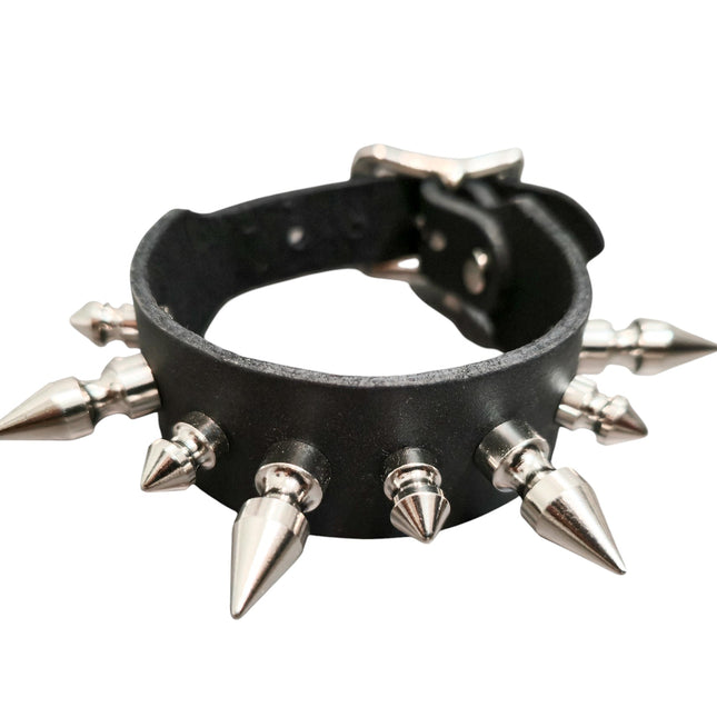 BC210 1/2" & 1" SPIKE LEATHER BRACELET