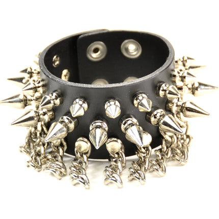 BC211 SPIKE & CHAINS SNAP BRACELET