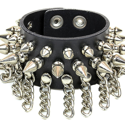 BC211 SPIKE & CHAINS SNAP BRACELET