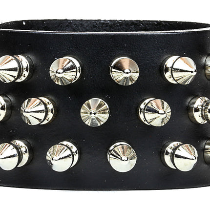 BC213  THREE ROW 31 PCS  1/2" SPIKE BRACELET SNAP BRACELET