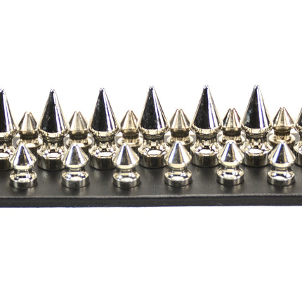 BC214 3 ROW 31 PICS 1" & 1/2" SPIKE SNAP CUFF BRACELET