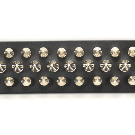 BC214 3 ROW 31 PICS 1" & 1/2" SPIKE SNAP CUFF BRACELET