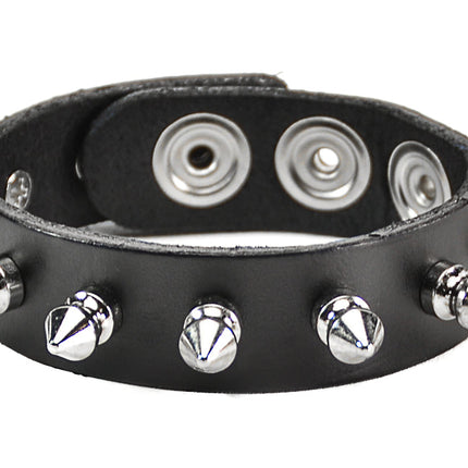 BC217  SPIKE LEATHER BRACELET
