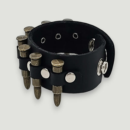 BC225  SMALL BRASS OR COPPER BULLET 1" WIDE BRACELET