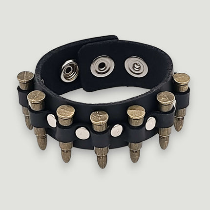 BC225  SMALL BRASS OR COPPER BULLET 1" WIDE BRACELET