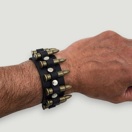BC225  SMALL BRASS OR COPPER BULLET 1" WIDE BRACELET