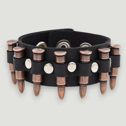BC225  SMALL BRASS OR COPPER BULLET 1" WIDE BRACELET