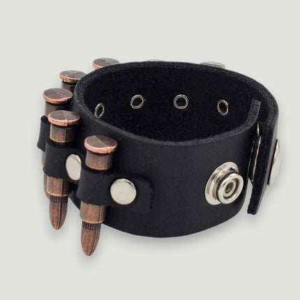 BC225  SMALL BRASS OR COPPER BULLET 1" WIDE BRACELET