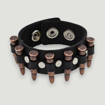 BC225  SMALL BRASS OR COPPER BULLET 1" WIDE BRACELET