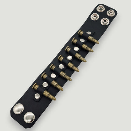 BC226  1 1/2" WIDE SMALL BRASS OR COPPER BULLET  BRACELET