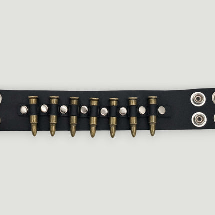 BC226  1 1/2" WIDE SMALL BRASS OR COPPER BULLET  BRACELET