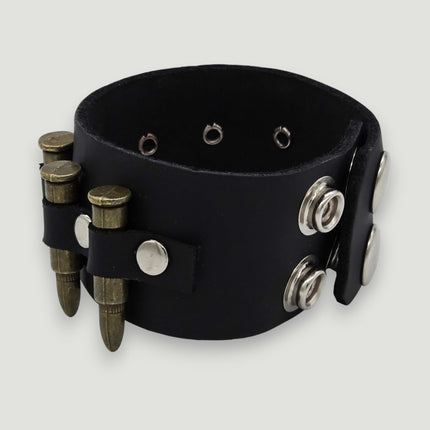 BC226  1 1/2" WIDE SMALL BRASS OR COPPER BULLET  BRACELET