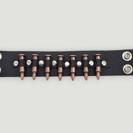BC226  1 1/2" WIDE SMALL BRASS OR COPPER BULLET  BRACELET