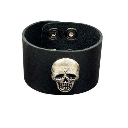 BC244  SKULL HEAD BRACELET 2" WIDE