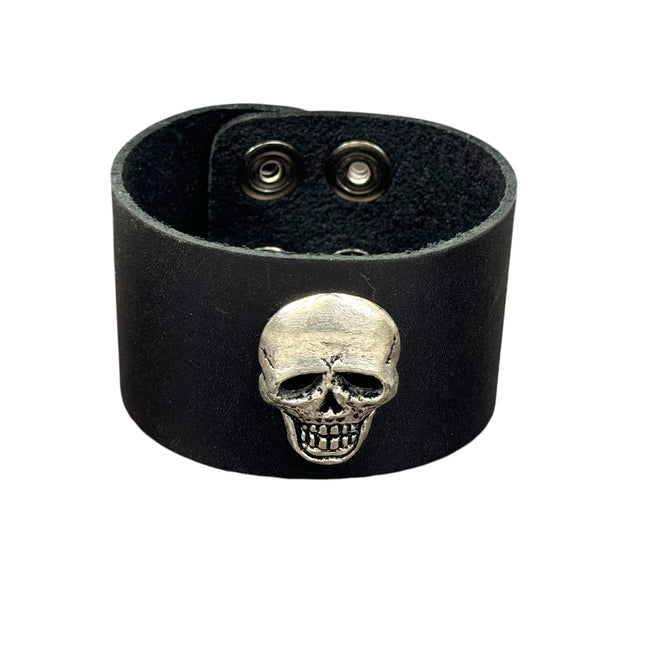 BC244  SKULL HEAD BRACELET 2" WIDE
