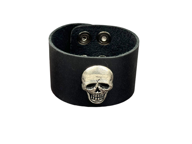 BC244  SKULL HEAD BRACELET 2" WIDE