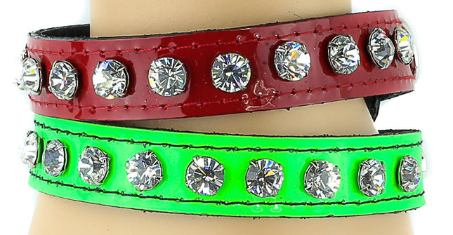 BC247P CLEAR/AURORA RHINESTONE PATENT BRACELET