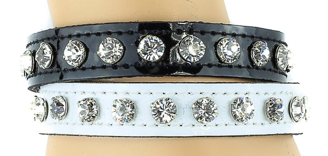 BC247P CLEAR/AURORA RHINESTONE PATENT BRACELET