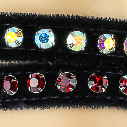 BC247VEL.BLK RHINESTONE BLACK VELVET BRACELET