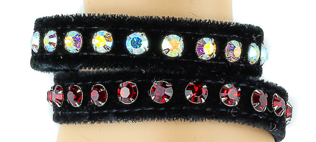 BC247VEL.BLK RHINESTONE BLACK VELVET BRACELET