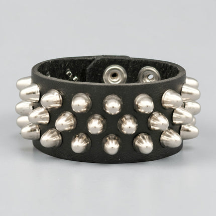 BC256 3 ROW CONEHEAD STUD BRACELET