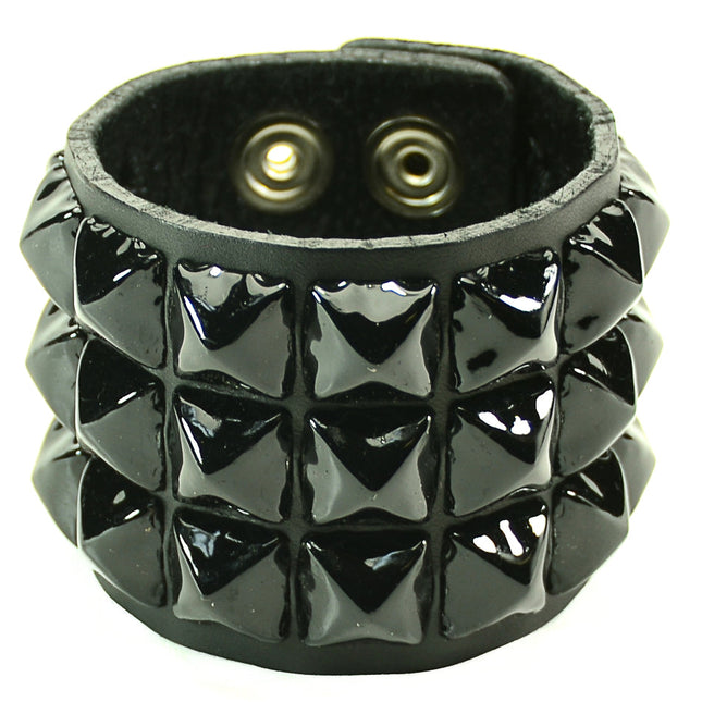 BC278 5/8" PYRAMID  BRACELET LEATHER