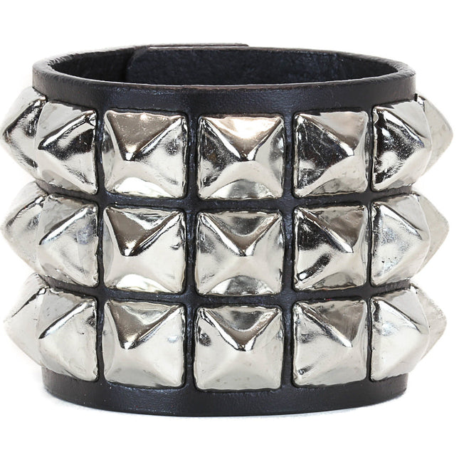 BC278 5/8" PYRAMID  BRACELET LEATHER