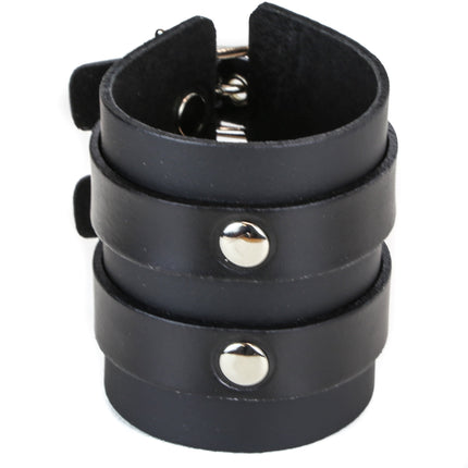 BC294 2 BUCKLE CUFF BRACELET