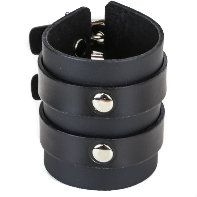 BC294 2 BUCKLE CUFF BRACELET