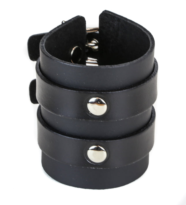 BC294 2 BUCKLE CUFF BRACELET
