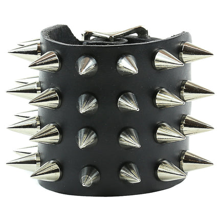 BC298 SPIKE LEATHER BRACELET