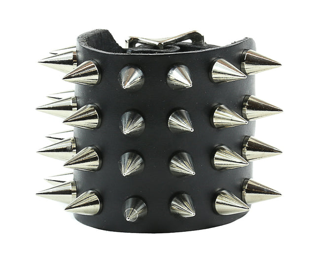 BC298 SPIKE LEATHER BRACELET
