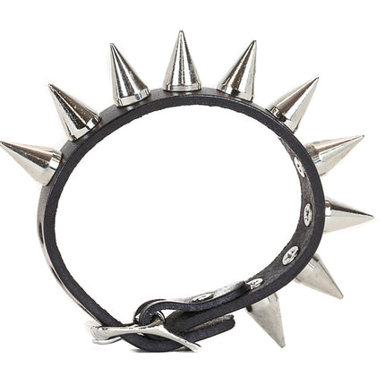BC317 1 ROW SMALL CONE SPIKE BUCKLE BRACELET