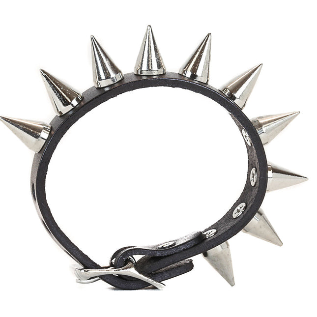 BC317 1 ROW SMALL CONE SPIKE BUCKLE BRACELET