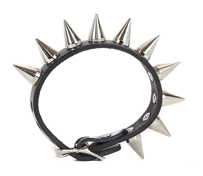 BC317 1 ROW SMALL CONE SPIKE BUCKLE BRACELET