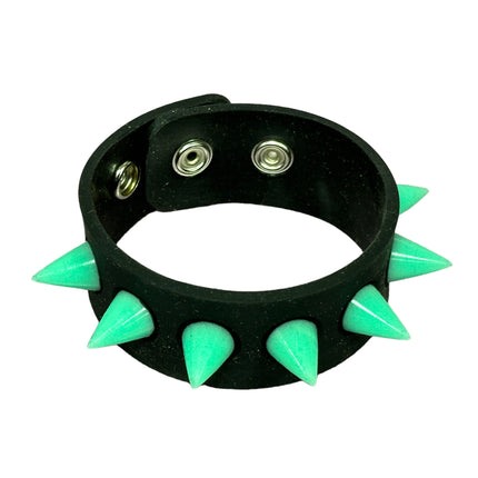 BC325RUB SPIKE  SILICONE GLOW IN DARK BRACELET