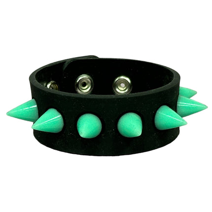 BC325RUB SPIKE  SILICONE GLOW IN DARK BRACELET