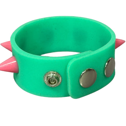 BC325RUB SPIKE  SILICONE GLOW IN DARK BRACELET