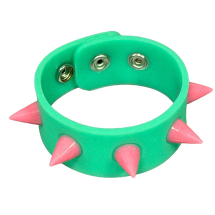 BC325RUB SPIKE  SILICONE GLOW IN DARK BRACELET