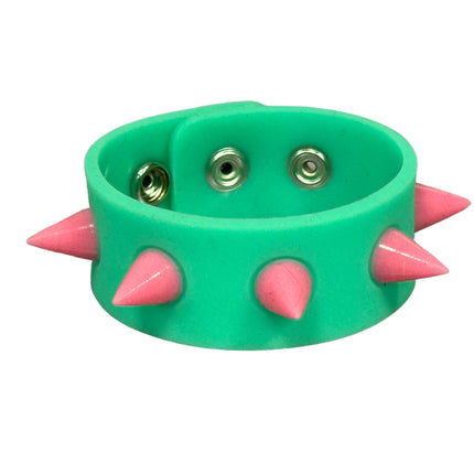 BC325RUB SPIKE  SILICONE GLOW IN DARK BRACELET
