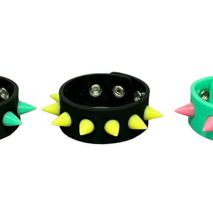 BC325RUB SPIKE  SILICONE GLOW IN DARK BRACELET