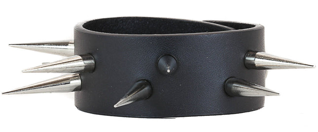 BC353 BRACELET WITH 2 ROW SLIM AND TALL SPIKES