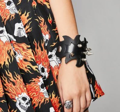 BC375 FLAME LEATHER BRACELET