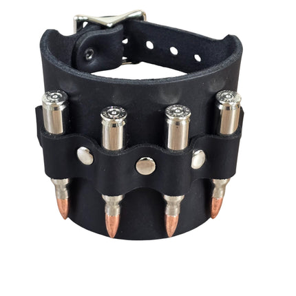 BC411  REAL  BULLET BRACELET M16-.223 CALIBER DOUBLE BUCKE CUFF