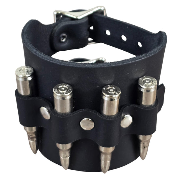 BC411  BULLET BRACELET  DOUBLE BUCKE CUFF