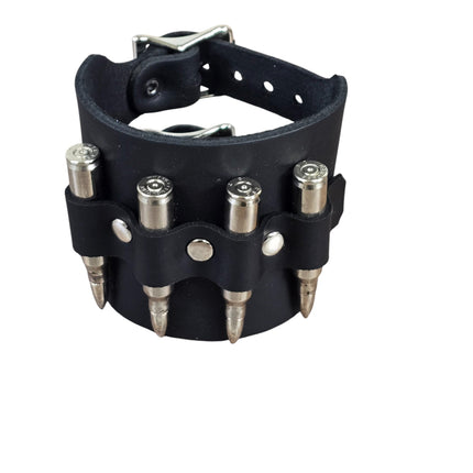 BC411  BULLET BRACELET  DOUBLE BUCKE CUFF