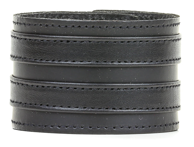 BC801 GENUINE LEATHER TWO STRAP CUFF BRACELET
