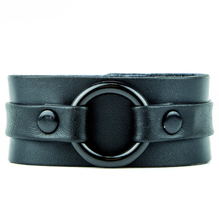 BC804-BS RING STRAP LEATHER BRACELET