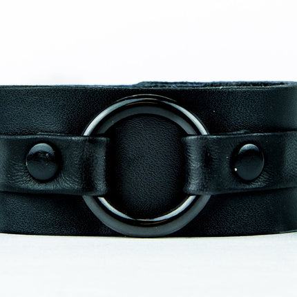 BC804-BS RING STRAP LEATHER BRACELET