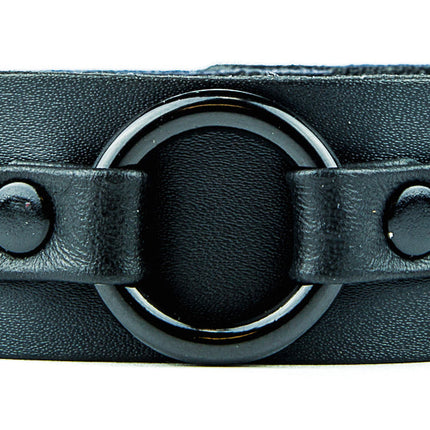 BC804-BS RING STRAP LEATHER BRACELET